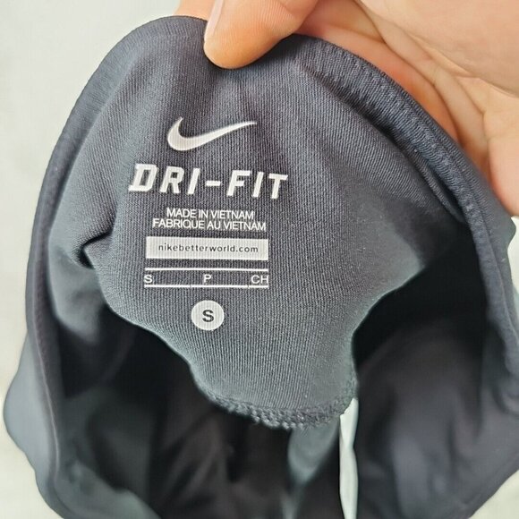 Nike Dri-Fit Pants Womens Size S Black Wide Leg Stretch Cropped Athletic Active - Picture 3 of 8